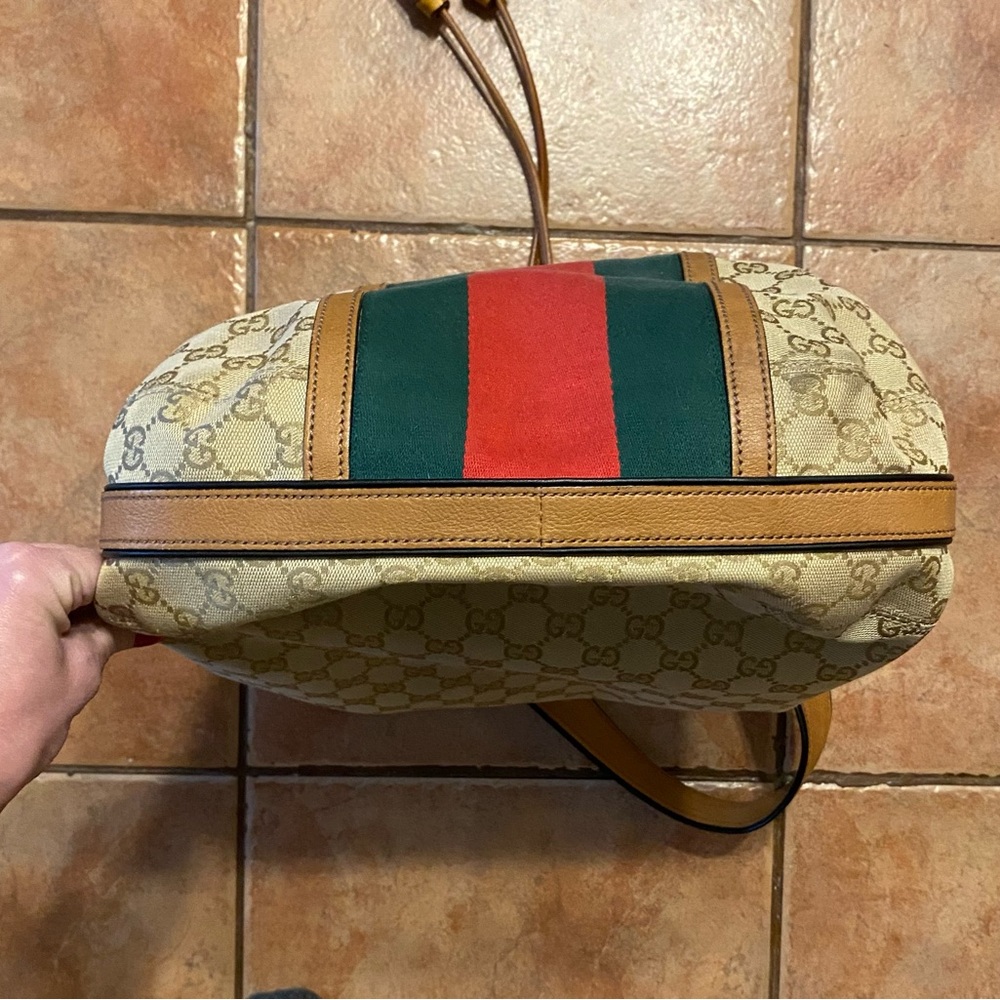 Gucci Rania GG Canvas Drawstring Hobo Bag❣️Excellent‼️🇮🇹 - Picture 9 of 16